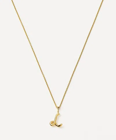 Missoma 18ct Gold-plated Vermeil Silver Curly Molten Mini L Initial Pendant Necklace