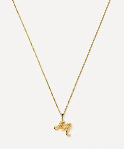 Missoma 18ct Gold-plated Vermeil Silver Curly Molten Mini M Initial Pendant Necklace