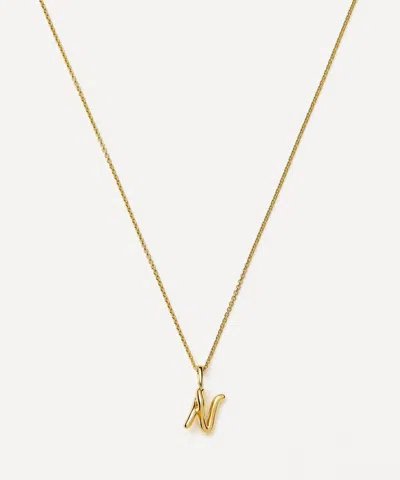 Missoma 18ct Gold-plated Vermeil Silver Curly Molten Mini N Initial Pendant Necklace