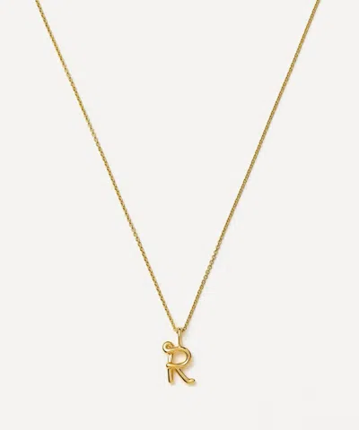 Missoma 18ct Gold-plated Vermeil Silver Curly Molten Mini R Initial Pendant Necklace