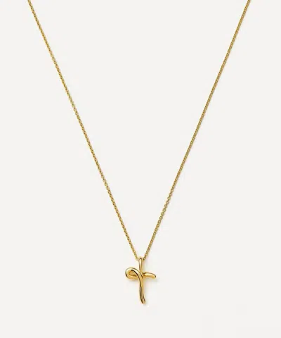 Missoma 18ct Gold-plated Vermeil Silver Curly Molten Mini T Initial Pendant Necklace