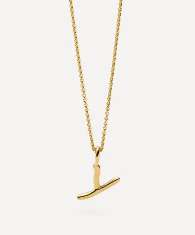 Missoma 18ct Gold-plated Vermeil Silver Curly Molten Mini Y Initial Pendant Necklace