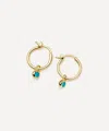 Missoma 18ct Gold-plated Vermeil Silver December Birthstone Mini Charm Hoop Earrings In Gold