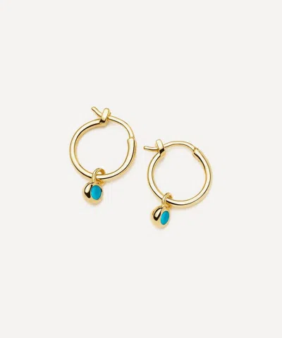Missoma 18ct Gold-plated Vermeil Silver December Birthstone Mini Charm Hoop Earrings