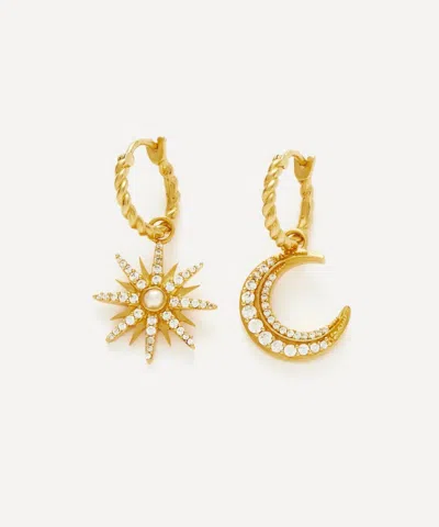 Missoma 18ct Gold-plated Vermeil Silver Harris Reed Moonlight Pearl Hoop Earrings