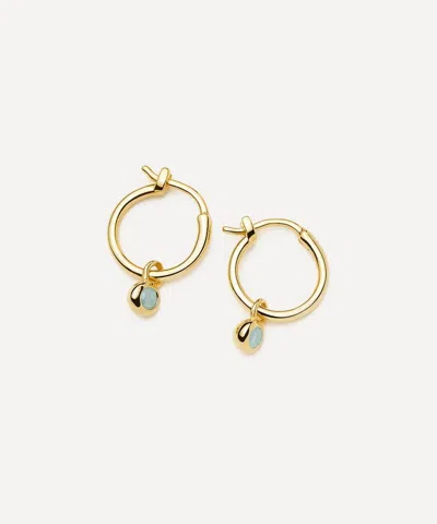 Missoma 18ct Gold-plated Vermeil Silver March Birthstone Mini Charm Hoop Earrings
