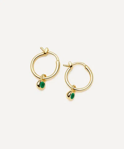 Missoma 18ct Gold-plated Vermeil Silver May Birthstone Mini Charm Hoop Earrings