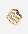 Missoma 18ct Gold-plated Vermeil Silver Molten Snow Stacking Ring Set In Gold