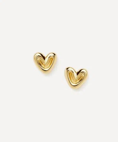 MISSOMA MISSOMA 18CT GOLD-PLATED VERMEIL SILVER PUFFY HEART MINI STUD EARRINGS