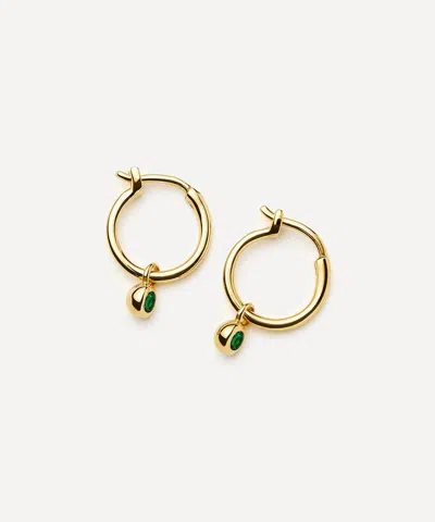 Missoma 18ct Gold-plated Vermeil Silver Tennis Charm Mini Drop Hoop Earrings