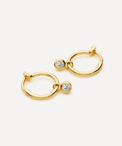 Missoma 18ct Gold-plated Vermeil Silver Tennis Charm Mini Drop Hoop Earrings