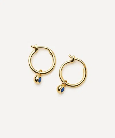 Missoma 18ct Gold-plated Vermeil Silver Tennis Charm Mini Drop Hoop Earrings