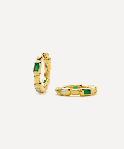 Missoma 18ct Gold-plated Molten Gemstone Baguette Small Hoop Earrings