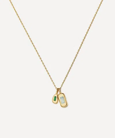 Missoma 18ct Gold-plated Molten Gemstone Bean Pendant Necklace