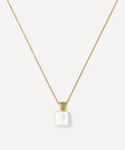 Missoma 18ct Gold-plated Vermeil Silver Square Pearl Baya Pendant Necklace