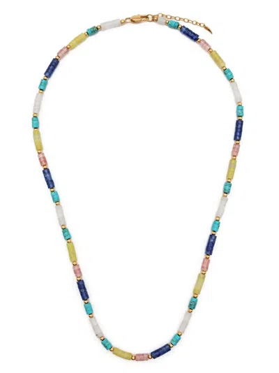 Missoma Beaded Gemstone Necklace In Gold