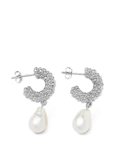 Missoma Beaded Pearl-pendant Earrings In White