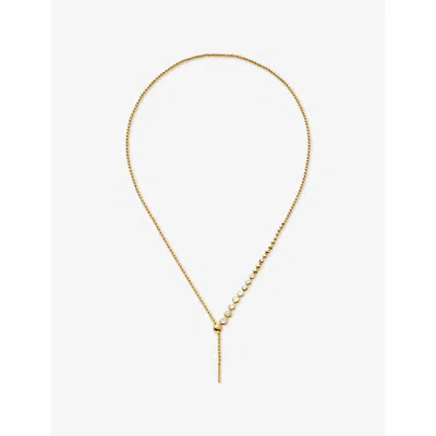 Missoma Beaded Stone Slider 18ct Yellow Gold Vermeil And Cubic Zirconia Lariat Necklac