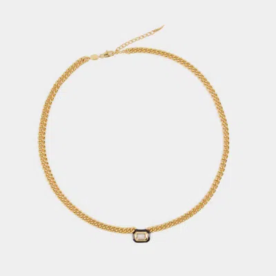 Missoma Black Stoneenamel Necklace In Gold