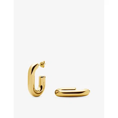 Missoma Chubby Oval Medium 18ct Gold Pvd-plated Stainless-steel Hoop Earrings