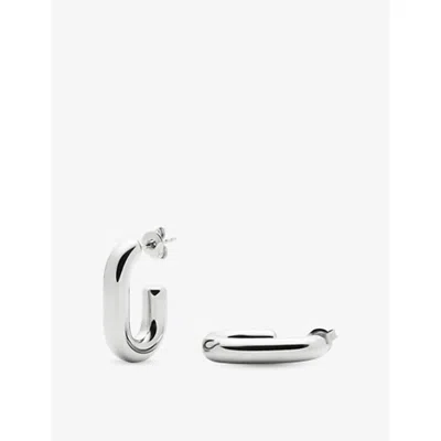 Missoma Chubby Oval Small Platinum Pvd-plated Stainless-steel Hoop Earrings Silver