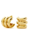 Missoma Chubby Triple Ridge Small Hoop Earrings
