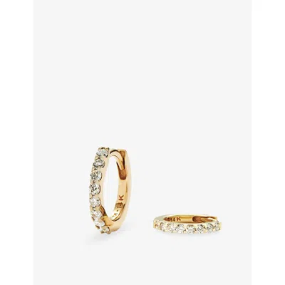Missoma Classic 9ct Yellow Gold And 0.21ct Diamond Huggies Earrings