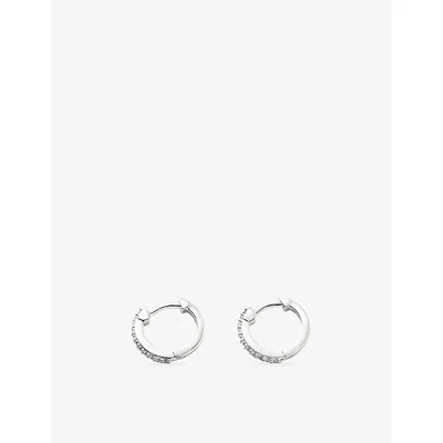 Missoma Classic Pave Huggies 925 Sterling Silver Hoop Earrings