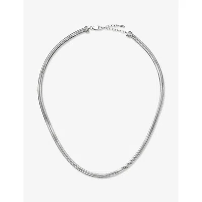 Missoma Classic Snake Platinum Pvd Plated Stainless-steel Chain Necklac In Silver