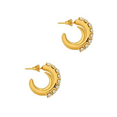 Missoma Claw Studded 18kt Gold-plated Hoop Earrings