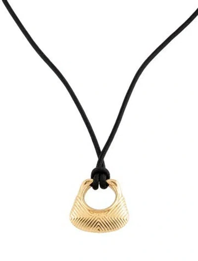 Pre-owned Missoma Cord Hera Ridge Pendant Necklace, 31.25" In Black