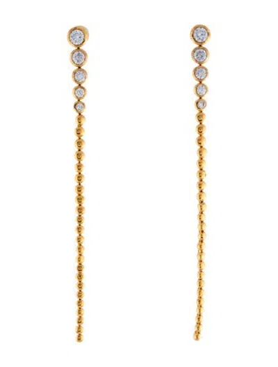 Pre-owned Missoma Crystal Articulated Beaded Long Drop Earrings In Clear