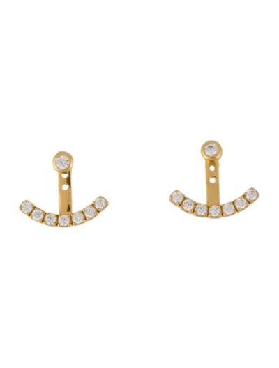 Pre-owned Missoma Crystal Tennis Ear Jacket Adjustable Stud Earrings In Multicolor