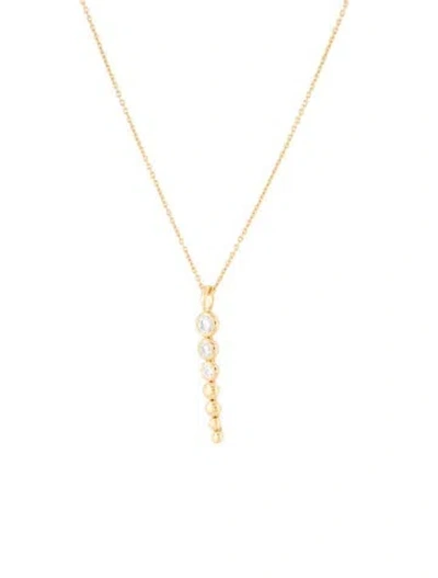 Pre-owned Missoma Cubic Zirconia Beaded Drop Pendant Necklace, 19.5" In Multi