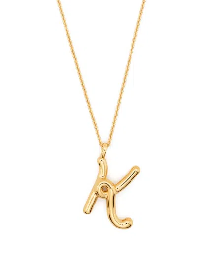 Missoma Curly Molten Initial Pendant Necklace In Gold
