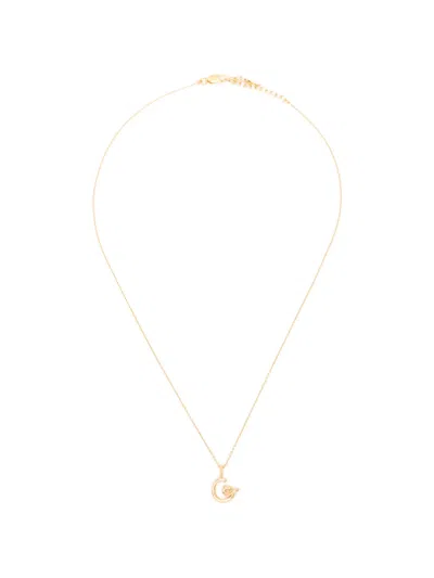Missoma Curly Molten Mini Inicial-c Necklace In Gold