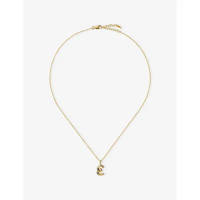Missoma Curly Molten Mini Initial E 18ct Gold Vermeil Necklac