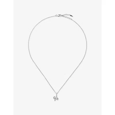 Missoma Curly Molten Mini Initial H Silver-plated Sterling-silver Necklac In Metallic