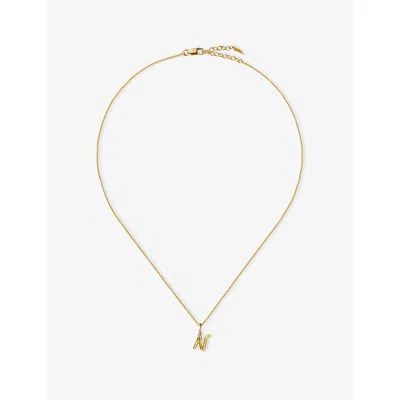 Missoma Curly Molten Mini Initial N 18ct Gold Vermeil Necklac