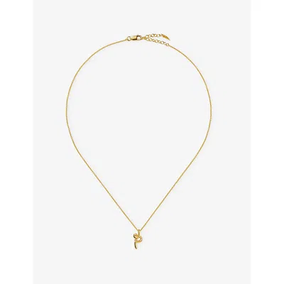 Missoma Curly Molten Mini Initial P 18ct Gold Vermeil Necklac