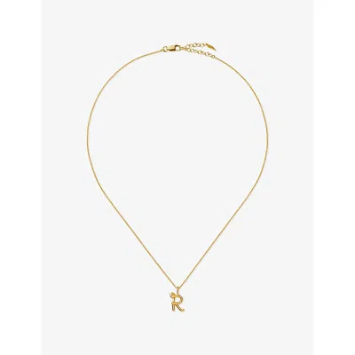 Missoma Curly Molten Mini Initial R 18ct Gold Vermeil Necklac
