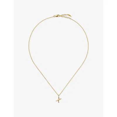 Missoma Curly Molten Mini Initial X 18ct Gold Vermeil Necklac