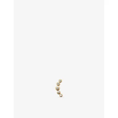 Missoma Curved 9ct Yellow-gold And Lab-grown Diamond Climber Earring