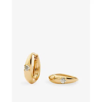 Missoma Dome 9ct Yellow Gold And 0.066ct Diamond Huggies