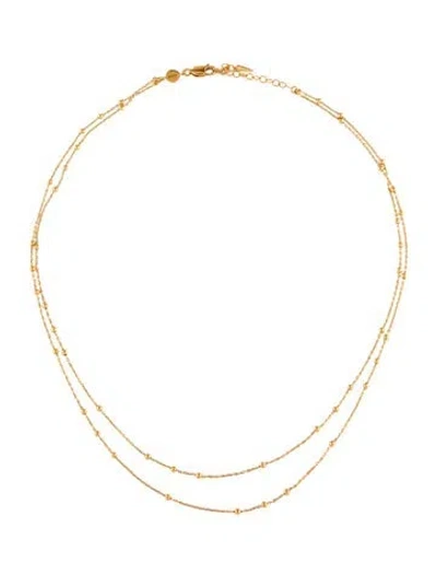 Pre-owned Missoma Double Chain Necklace, 17.5" In Multicolor