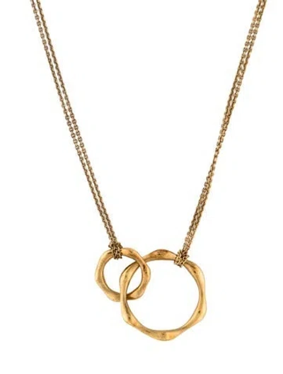 Pre-owned Missoma Double Molten Pendant Necklace, 19.75" In Multicolor