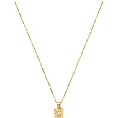 Missoma Engravable Cubic Zirconia Star Pendant Necklace In Gold
