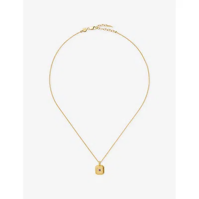 Missoma February Amethyst Birthstone 18ct Gold Vermeil Sterling Silver Pendant Necklac