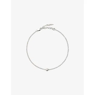 Missoma Fine 14ct White Gold And 0.008ct Diamond Bracelet Silver