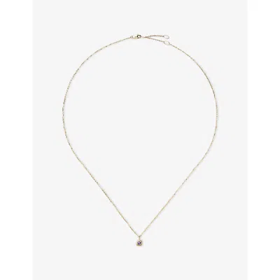 Missoma Fine February Birthstone 18ct Yellow Gold And Amethyst Pendant Necklac In Multi